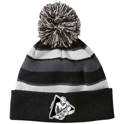 Holloway Striped Beanie with Pom